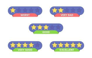 Set of star rating design element collection vector