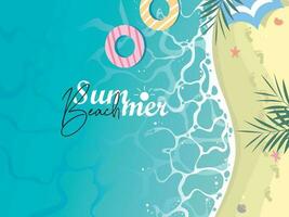 Set of summer travel flyers with beach items and wave vector