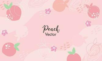 vector set of colorful juicy peach banner