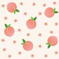 Peach or apricot seamless pattern vector