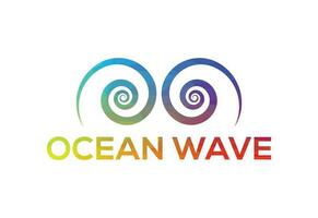 Low Poly and Ocean Wave logo design, Vector design template