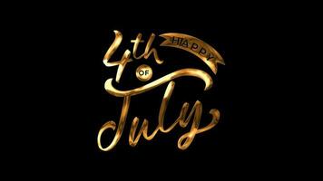 gelukkig 4e van juli onafhankelijkheid dag belettering animatie. onafhankelijkheid, herdenking, vieren video