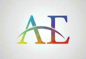 Low Poly and Initial AE Letter logo design, Vector design concept