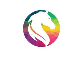 Low Poly and Creative Horse head logo design vector design template