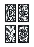 Laser Cut wedding invitation mandala panel template, vector