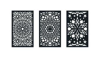 Laser Cut wedding invitation mandala panel template, vector