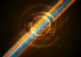 Bright glowing abstract background with tech gear shape vector