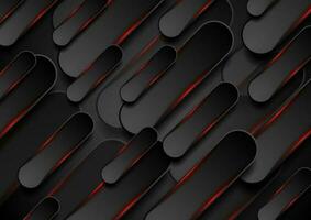 Black and glowing red shapes abstract background vector