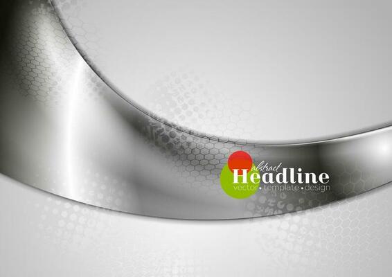 Abstract silver metal grunge wave background