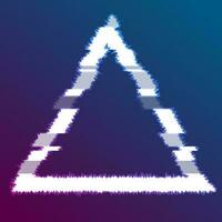 Abstract glitch effect luminous triangle background vector