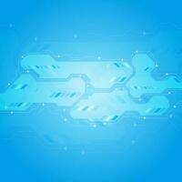 Bright blue abstract circuit board chip background vector