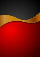 Contrast red black background with bronze wave vector