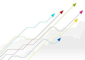 Bright growing financial graph design with arrows vector