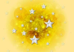 Bright yellow shiny background with stars vector