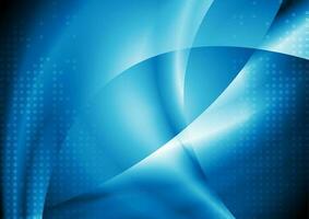 Dark blue abstract smooth waves background vector