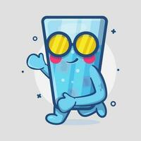 frio hielo agua personaje mascota corriendo aislado dibujos animados en plano estilo diseño vector