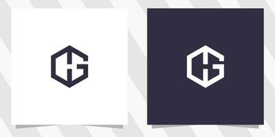 letter gh hg logo design vector