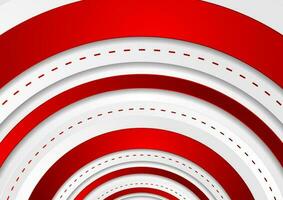 Bright red tech circles geometric background vector