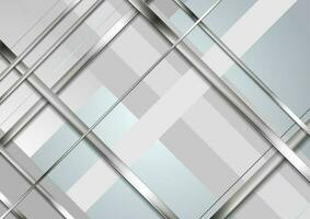 Grey abstract technology metallic stripes background vector