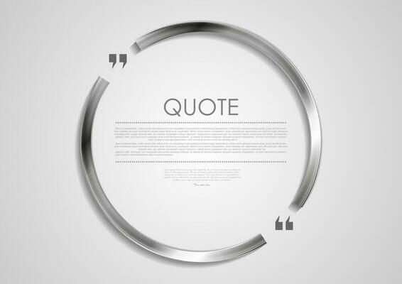 Quote blank speech bubble abstract metal design