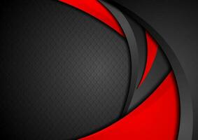 Red and black abstract waves vector background