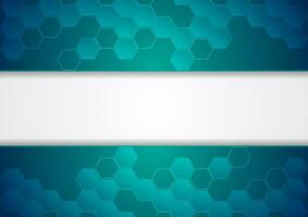Blue abstract hexagons concept technology background vector