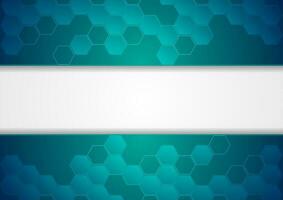 Blue abstract hexagons concept technology background vector