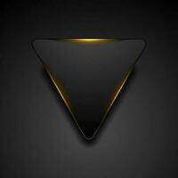 Black triangle with fiery orange light abstract background vector