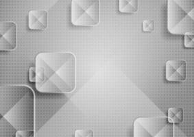 Grey glossy squares abstract tech background vector