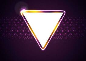 Retro neon 80s shiny triangle abstract background vector