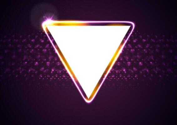 Retro neon 80s shiny triangle abstract background