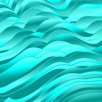 Bright turquoise abstract wavy pattern design vector