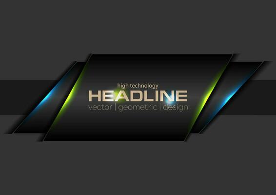Abstract black geometric concept glowing background