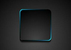 Black square with blue glowing effect background vector