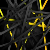 Black and yellow stripes abstract tech background vector