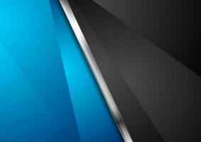 Contrast blue and black background with metallic stripe vector