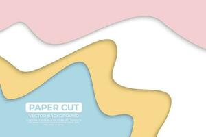 Bright color paper cut background design vector