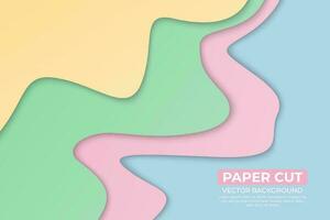 Bright color paper cut background design vector