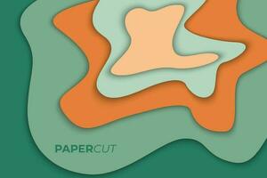 Bright color paper cut background design vector