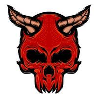 Devil skull illustration mascot vector