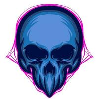 Skull art illustration mascot logo vector