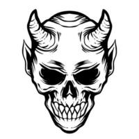 Devil skull illustration mascot logo art vector