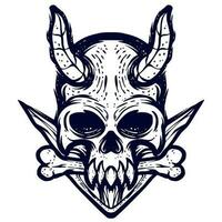cráneo ilustración Arte mascota logo vector