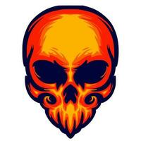 Illustration skull head art vector