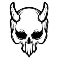 Devil skull illustration mascot logo art vector