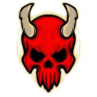 Devil skull illustration mascot logo art vector