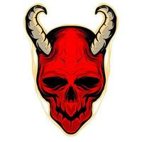 diablo cráneo ilustración mascota logo Arte vector
