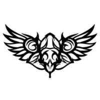 Skull head illustration art logo mascot vector