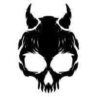 Devil skull illustration mascot vector