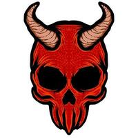 diablo cráneo ilustración mascota vector
